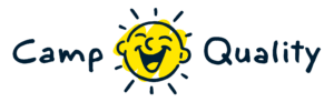 Camp quality logo with yellow splash