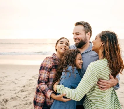 A happy family standing together A happy family standing together